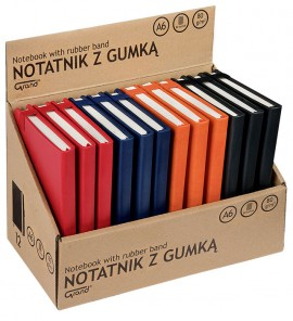 Notatnik A6 80 k krata GRAND z gumką MIX
