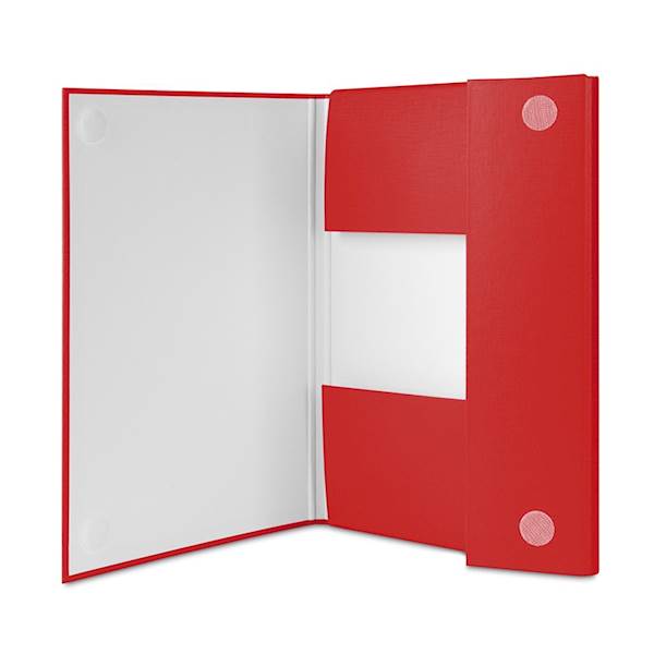 Teczka skrzyd. A4/1.5 cm 2 rzepy czerwona OFFICE