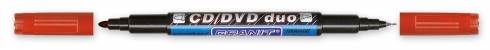 Marker CD/DVD DUO dwust. czerwony GRANIT