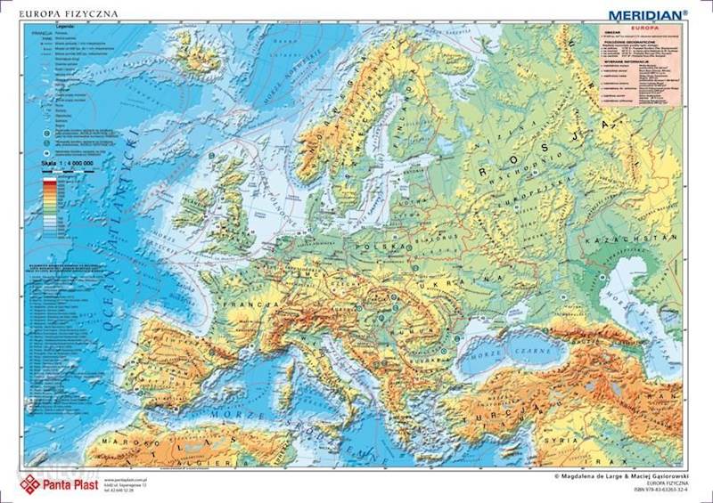 Podkład na biurko dwustronny z mapą EUROPY  /PAN