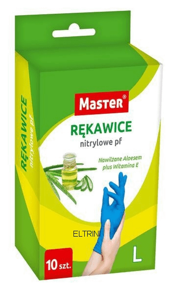 Rękawice nitrylowe aloesowe L a'10 szt. MASTER