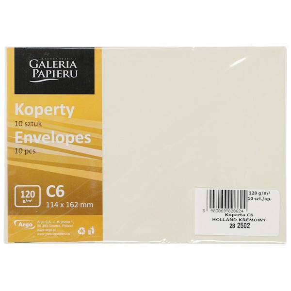 Koperta C6 Holland kremowy 120g a'10 szt.