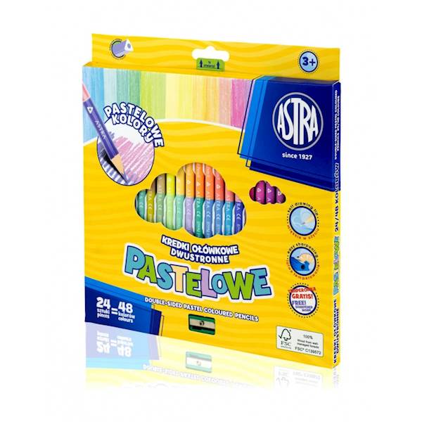 Kredki 24/48 kol. pastelowe ASTRA