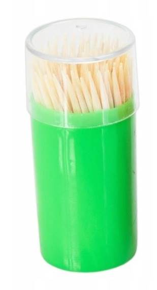 Wykałaczki w pojemniku plastikowym 