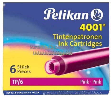 Naboje PELIKAN a'6 szt. różowe krótkie
