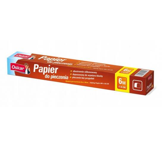 Papier do pieczenia brąz. 38 cm x 6 m silik. OSKA