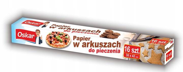Papier do pieczenia brąz. 38cm x 42 cm 16 ark. OSK