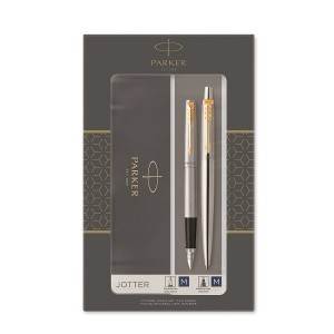 Komplet PARKER dług. + pióro Jotter stal GT