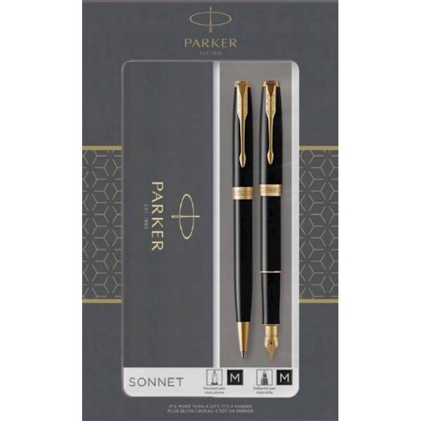 Komplet PARKER dług. + pióro SONNET czarny GT*****