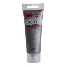 Farba akrylowa 75ml Happy Color czarne srebro 819