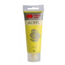 Farba akrylowa 75ml Happy Color cytrynowy 12
