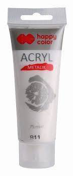 Farba akrylowa 75ml Happy Color srebrny 81