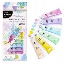 Farby akryl. 12 kol. 12ml pastel KIDEA