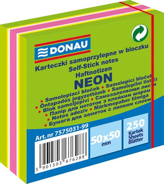 Notes samop. 50x50 250k NEON-PASTEL zielony DONAU
