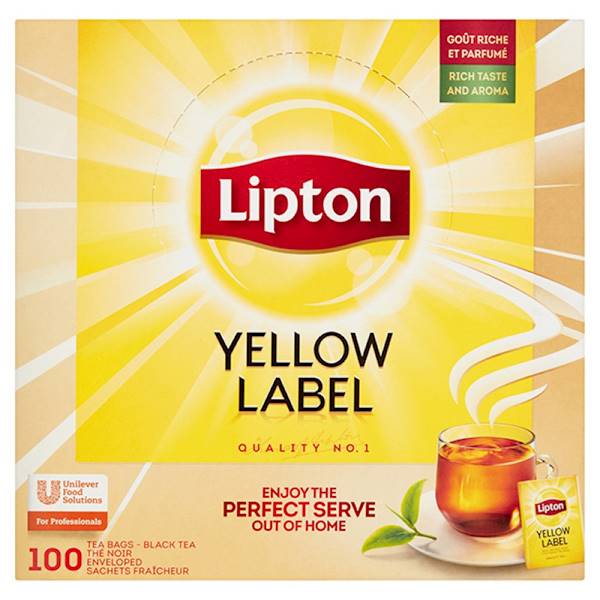 Herbata LIPTON yellow label 100 kopert