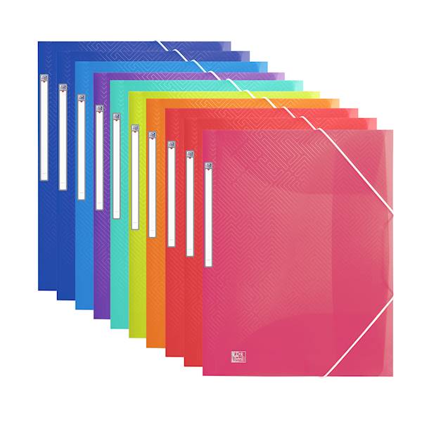 Teczka z gumką plast. OXFORD URBAN A4+ intens. mix