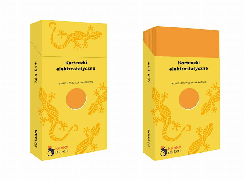 Karteczki elektrostatyczne 75x150 a'50 pomarańcz.