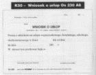 Druk wniosek o urlop OS 230 A6 