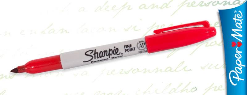 Marker perm. SHARPIE FINE czerwony