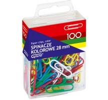 Spinacz kolorowy 28 mm powlekany pud. a'100