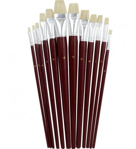 Pędzle 579 12 szt. 1-12 płas. szczecina 