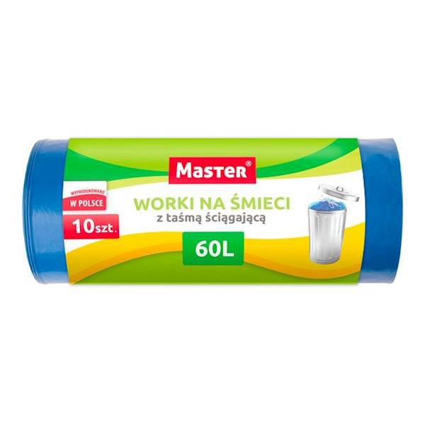 Worki na śmieci 60 L HD a'10 nieb. taśmą MASTER 