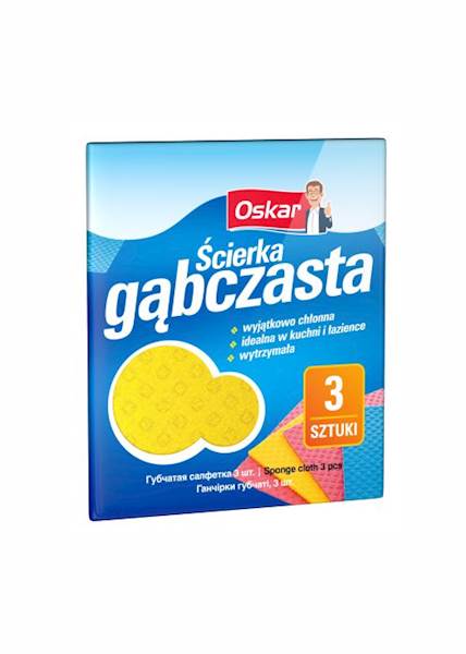 Ścierka gąbczasta a'3 szt. OSKAR 