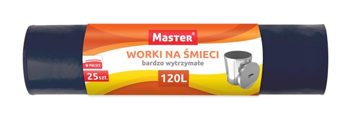 Worki na śmieci 120 L LD a'25 czarne MASTER
