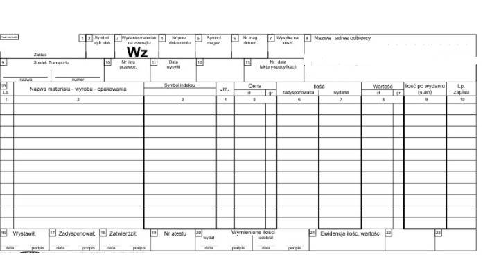 Druk WZ duża 1/3 A3 M2***na zamówienie