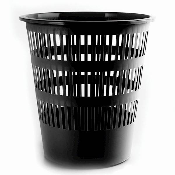 Kosz plastikowy 12 L ażur. czarny D307-01/D