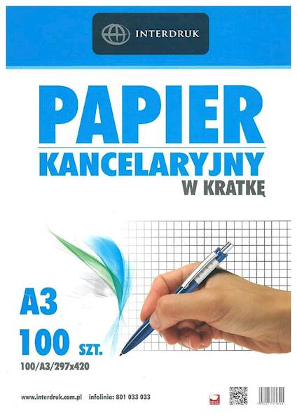 Papier kancel. A3 a'100 k  krata /INT