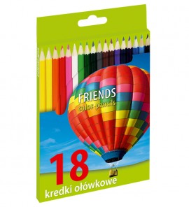 Kredki 18 kol. UNIONL/GRAND ostrzone