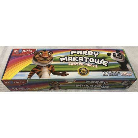 Farby plak. 12 kol. 20ml. INSPIRIA