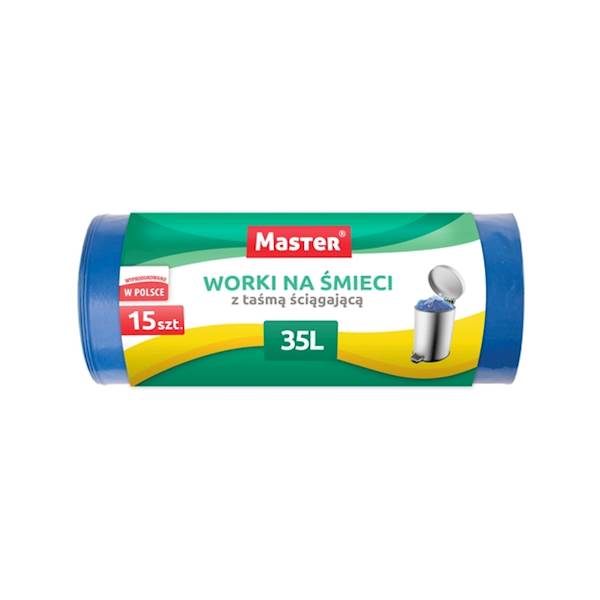 Worki na śmieci 35 L HD a'15 nieb. z taśmą  MASTER