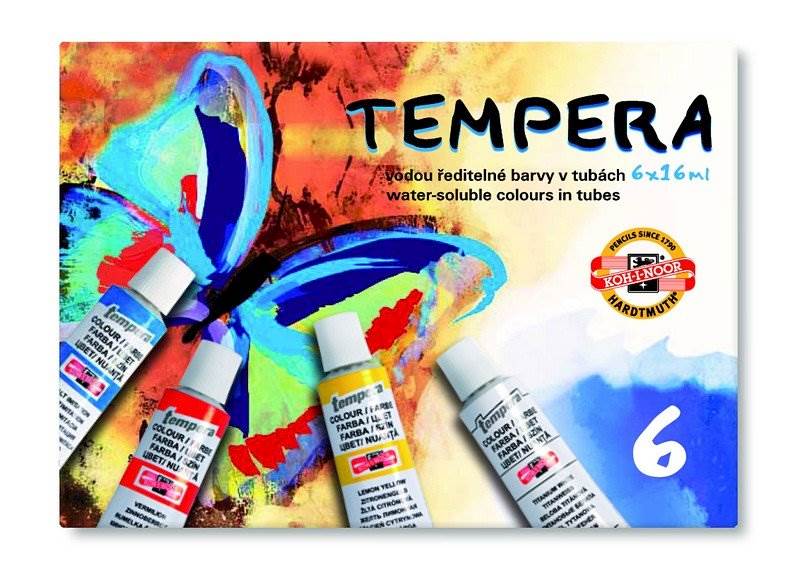 Farby tempery 6 kol. 16ml tuba KOH-I-NOOR