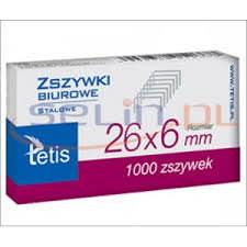 Zszywki 26/6 a'1000 szt. TETIS