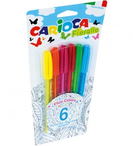 Długopis Carioca Fiorella 6 kol. fluo