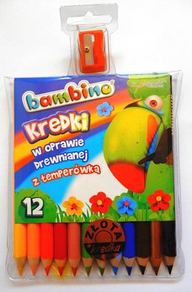 Kredki BAMBINO 12 kol. + temperówka 