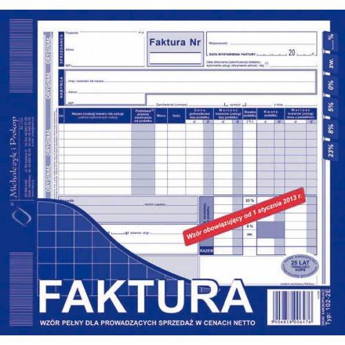 Druk faktura VAT 2/3 A4 102-2E pełna 