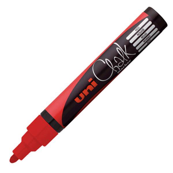 Marker kredowy UNI PWE-5M 1.8 mm-2.5 mm czerwony
