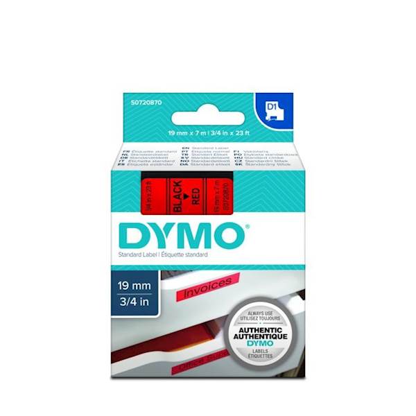 Taśma DYMO 19mm czarno-czerwona 45807********