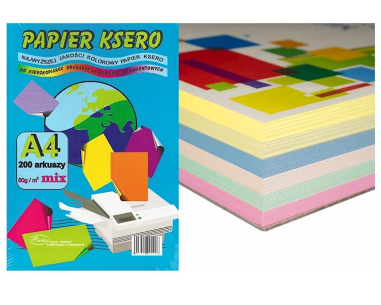 Papier ksero A4 mix a'200 pastel /PROT