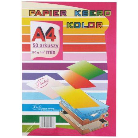 Papier ksero A4 mix 160g a'50 szt. pastel /PR