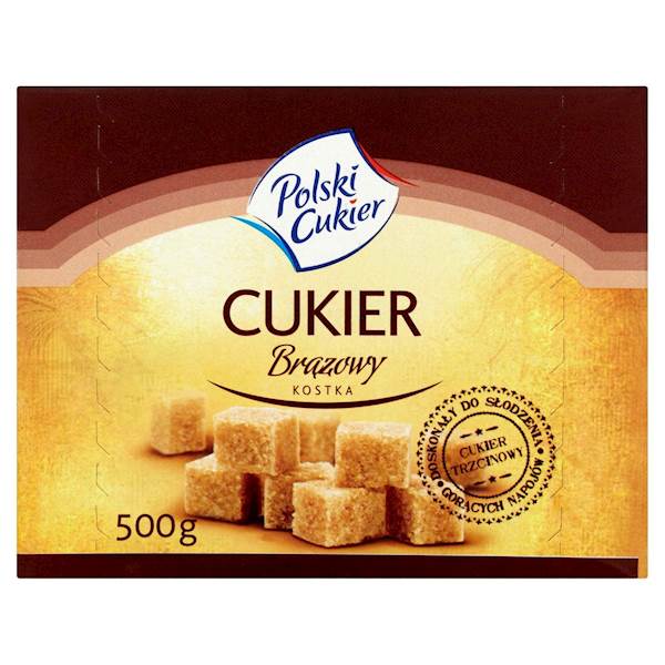 Cukier trzcinowy Polski regularna kostka 500g