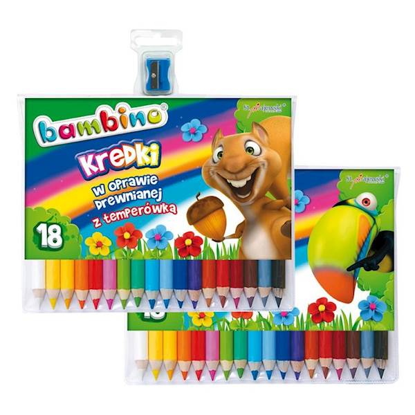 Kredki BAMBINO 18 kol. dr. nad+temperów