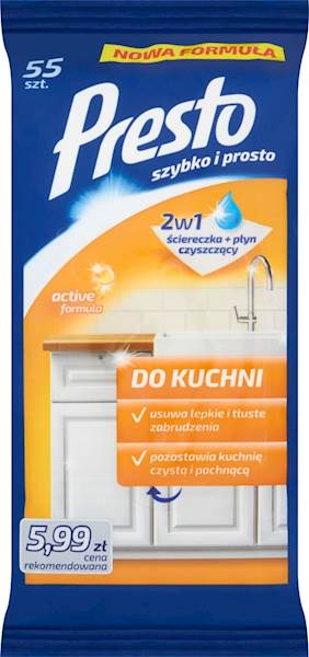 Chusteczki czyszczące Presto do kuchni 72 szt