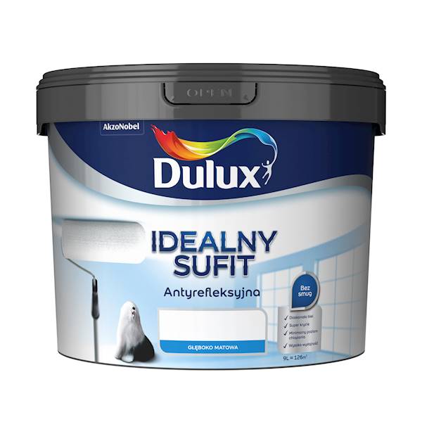 Idealny Sufit DULUX 9l farba biała