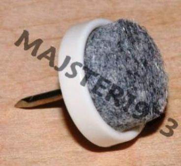 ŚLIZG POJEDYŃCZY Z FILCEM BIAŁY FI 18X8 MM