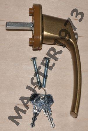 KLAMKA OKIENNA Z KLUCZEM GOLD L-35/45 GOLD