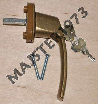 KLAMKA OKIENNA Z KLUCZEM GOLD L-35/45 GOLD